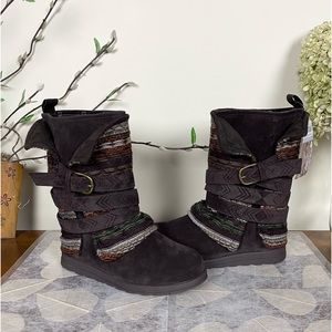 MUK LUKS® Nikki 3-in-1 Belted Sweater Wrap Water Resistant Faux Suede Boots
